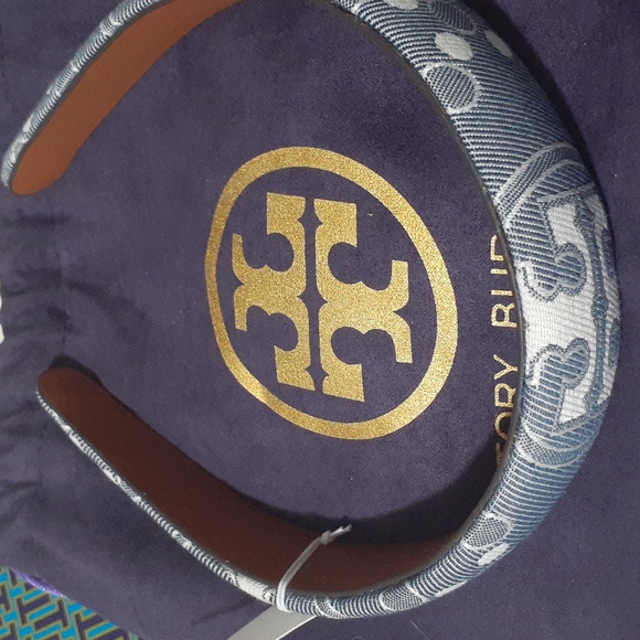 Tory Burch T MONOGRAM DENIM HEADBAND NWT - Picture 1 of 5
